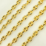 Load image into Gallery viewer, V24GP. Gold Plated Sterling Silver Puff Marina Link Chain