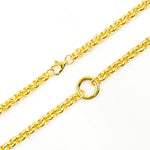 Load image into Gallery viewer, 000HVR0064069. 14K Solid Yellow Gold Round Rolo Hollow Fancy Chain Necklace