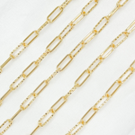 Load image into Gallery viewer, Gold Plated 925 Sterling Silver Paperclip Link Chain. V31GP