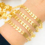 Load image into Gallery viewer, X6GPM. Gold Plated 925 Sterling Silver Chevron Chain