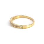 Load image into Gallery viewer, 14K Solid Gold Diamond Double Line Ring.