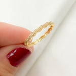Load image into Gallery viewer, 14K Solid Yellow Gold Diamond Wave Ring.