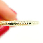 Load image into Gallery viewer, GER67. 14K Gold Hollow Hoop Earrings with Engraved Tornado Design