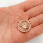Load image into Gallery viewer, 14K Gold Fly Round Pendant