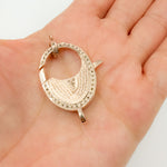Load image into Gallery viewer, DC607. Diamond Sterling Silver Oval Trigger Clasp