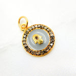 Load image into Gallery viewer, Shop Diamond Sterling Silver Round Hamsa Enamel Charm