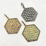 Load image into Gallery viewer, DSP011. Diamond Silver Hexagon Gemstone Pendant