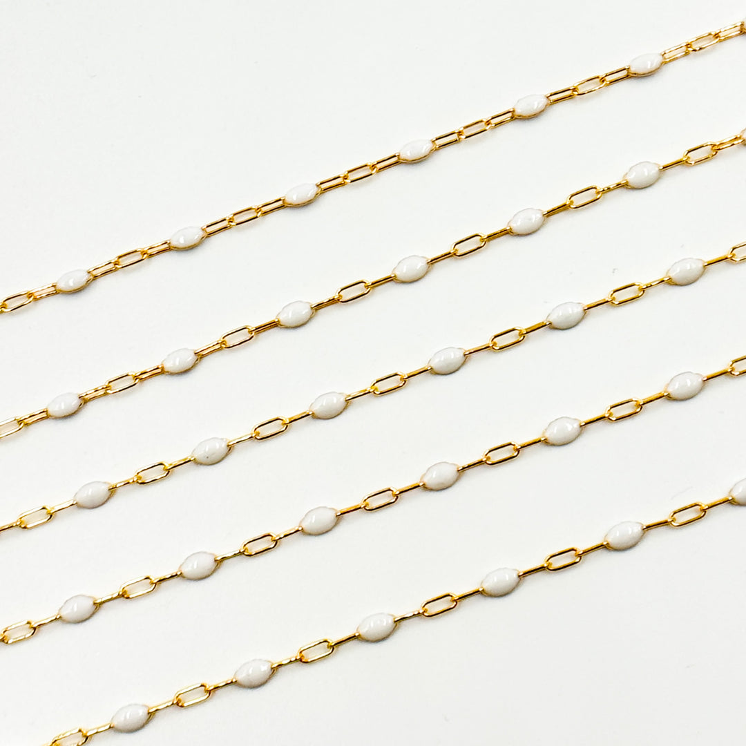 Buy Now 14k Gold Filled  White Color Enamel Satellite Cable Chain