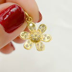 Load image into Gallery viewer, DC480. Diamond Sterling Silver Flower Charm