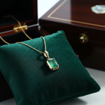 Load image into Gallery viewer, CMZ00366EM7X5. 14K Solid Gold Rectangular-Shaped Emerald Charm