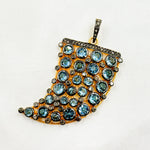 Load image into Gallery viewer, DSP042. Diamond Silver Gemstone Horn Pendant