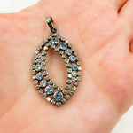 Load image into Gallery viewer, DSP041. Diamond Silver Gemstone Leaf Pendant