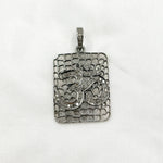 Load image into Gallery viewer, DP033. Diamond Sterling Silver Rectangle OM Symbol Pendant
