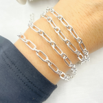 Load image into Gallery viewer, Smooth Paperclip Long & Short Link Chain