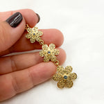 Load image into Gallery viewer, DP216. Diamond Sterling Silver 3 Flower Long Pendant with Gemstone.