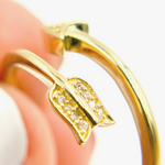 Load image into Gallery viewer, 14K Solid Gold Diamond Arrow Ring.