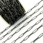 Load image into Gallery viewer, Black Rhodium Matt 925 Sterling Silver Flat Paperclip Chains