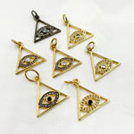 Load image into Gallery viewer, Shop nOw Silver Triangle Eye Pendant with Gemstone