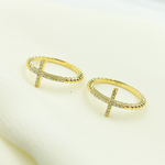 Load image into Gallery viewer, 14K Solid Gold Cross Diamond Ring.