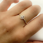 Load image into Gallery viewer, 14K Solid Gold Drop Diamond Ring.