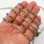 Load image into Gallery viewer, Oxidized Sterling Silver Flat Paperclip Chain