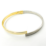 Load image into Gallery viewer, Bangle5. 14K Solid Gold Two Tone Flat Bangle