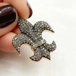 Load image into Gallery viewer, DP242. Diamond Sterling Silver Fleur De Lis Shape Pendant
