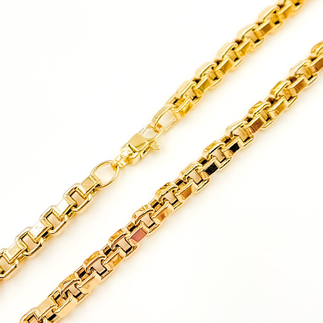 Buy 14K Solid Gold Hollow Box Link Necklaces