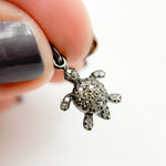 Load image into Gallery viewer, DC434. Diamond Sterling Silver Black Rhodium Turtle Charm