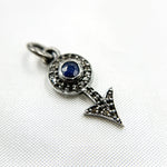 Load image into Gallery viewer, Diamond Silver Arrow Mini Charm with Gemstone