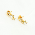 Load image into Gallery viewer, EFF52403. 14k Solid Gold Diamond Dangle Stud Earrings