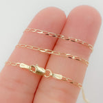 Load image into Gallery viewer, 14K Solid Yellow Gold Flat Open Curb Necklaces