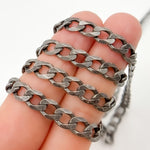 Load image into Gallery viewer, Buy Now Sterling Silver Oxidized Flat Curb Chain