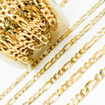 Load image into Gallery viewer, Buy Gold Plated 925 Sterling Silver Flat Figaro Chain