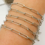 Load image into Gallery viewer, Oxidized Sterling Silver Smooth Paperclip Chain