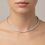 Load image into Gallery viewer, NFS71363. 14K Solid Gold Diamond Tennis Necklace