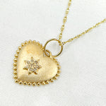 Load image into Gallery viewer, 14k Solid Gold Diamond Heart Charm. GDP486