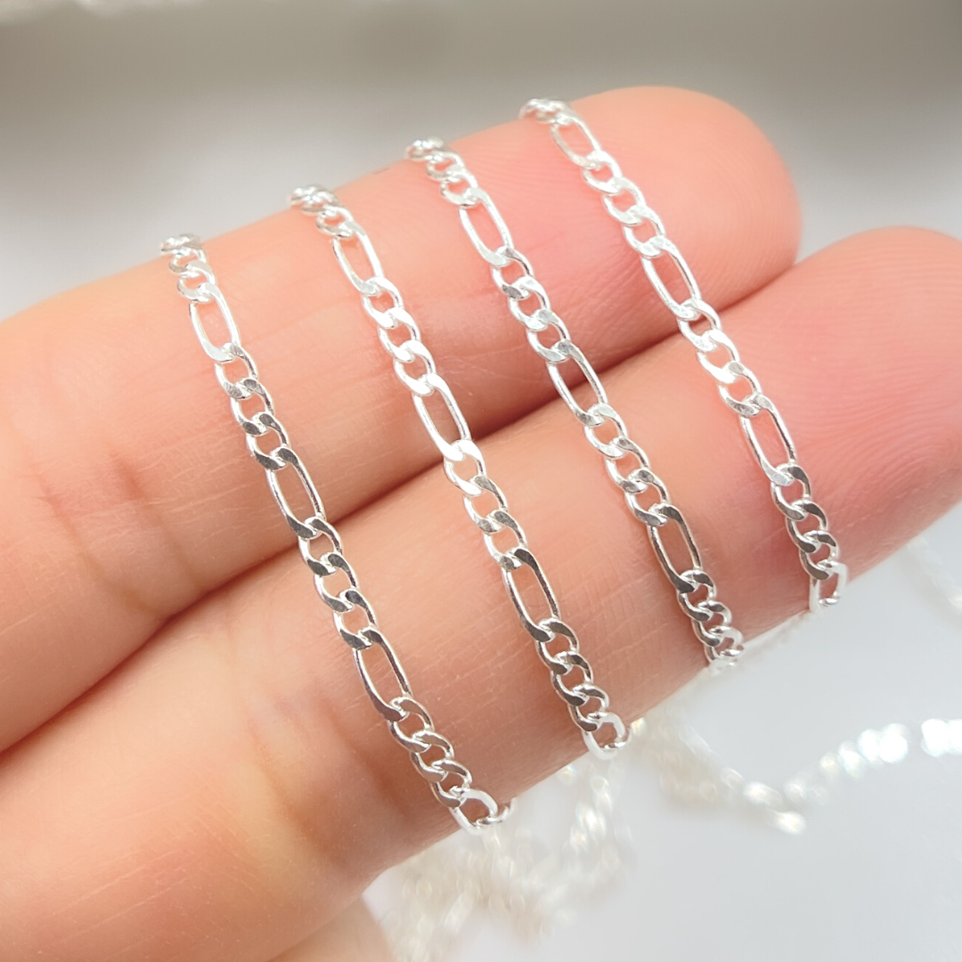 Sterling Silver Flat Figaro Link Chain