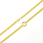 Load image into Gallery viewer, 000HVR0064069. 14K Solid Yellow Gold Round Rolo Hollow Fancy Chain Necklace