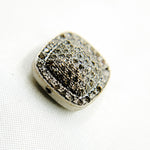 Load image into Gallery viewer, DC1008. Diamond & Sterling Silver Square Bead