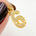 Load image into Gallery viewer, DC484. Diamond Sterling Silver Number "6" Charm