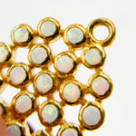 Load image into Gallery viewer, Silver square connector with blue gemstones