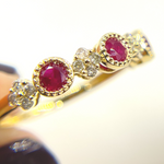 Load image into Gallery viewer, 14K Solid Yellow Gold Diamond and Ruby Ring.