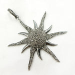 Load image into Gallery viewer, DP061. Diamond Silver Sun Pendant