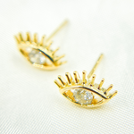 Load image into Gallery viewer, EFZ52004BS. 14K Solid Yellow Gold Diamond Eye Studs
