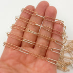 Load image into Gallery viewer, Shop Rose Gold Plated & Silver Long & Short Smooth & Diamond Cut Link Chain