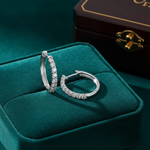 Load image into Gallery viewer, EHB56424. 14K Solid Gold Diamond Hoop Earring.