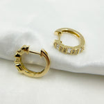Load image into Gallery viewer, HP402527. 14K Solid Gold Diamond Baguette Hoop Earring