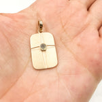 Load image into Gallery viewer, Silver Rectangle Pendant with Gemstone