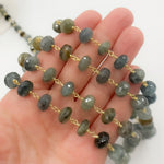 Load image into Gallery viewer, Moss Aquamarine Gold Plated Wire Chains